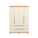 Ver imagem 4 de Guarda Roupa Casal Selene 5 Portas de Bater 4 Gavetas MDP Freijó Off White Albatroz Móveis