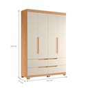 Ver imagem 2 de Guarda Roupa Casal Selene 5 Portas de Bater 4 Gavetas MDP Freijó Off White Albatroz Móveis
