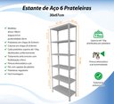 Ver imagem 2 de Estante De Aço 6 Prateleiras 30x67cm Cinza