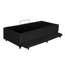 Ver imagem 2 de Cama Box Baú Auxiliar Solteiro Suede Espuma 8cm 45x88x188 Preto