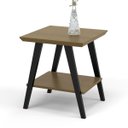 Ver imagem 1 de Mesa Apoio Retrô Madeira 2 Prateleiras Freijó Preto
