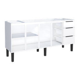 Gabinete Armário Cozinha Jupter Cozimax 2.00 Mt 100% Aço P/ Pia -Balção 200 cm -4 Portas- 3 Gavetas  - 7