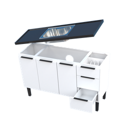 Gabinete Armário Cozinha Jupter Cozimax 2.00 Mt 100% Aço P/ Pia -Balção 200 cm -4 Portas- 3 Gavetas  - 8