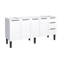 Gabinete Armário Cozinha Jupter Cozimax 2.00 Mt 100% Aço P/ Pia -Balção 200 cm -4 Portas- 3 Gavetas  - 1
