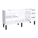 Ver mais imagens de Gabinete Armário Cozinha Jupter Cozimax 2.00 Mt 100% Aço P/ Pia -balção 200 Cm -4 Portas- 3 Gavetas