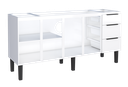 Ver mais imagens de Gabinete Armário Cozinha Jupter Cozimax 2.00 Mt 100% Aço P/ Pia -balção 200 Cm -4 Portas- 3 Gavetas