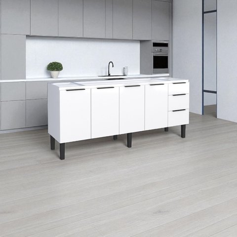 Gabinete Armário Cozinha Jupter Cozimax 2.00 Mt 100% Aço P/ Pia -balção 200 Cm -4 Portas- 3 Gavetas