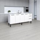 Ver imagem 1 de Gabinete Armário Cozinha Jupter Cozimax 2.00 Mt 100% Aço P/ Pia -balção 200 Cm -4 Portas- 3 Gavetas