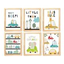 Ver imagem 1 de Quadro Infantil Carrinhos 6 un A4
