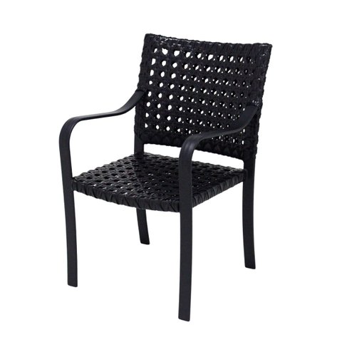 Poltrona Cadeira de Jardim e Varanda Modelo Hera Preto Trama Indiana