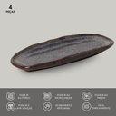 Ver imagem 3 de CONJUNTO C/ 4 TRAVESSAS OVAL RASA MINI ORGÂNICO TITANIUM 16,5x8 cm