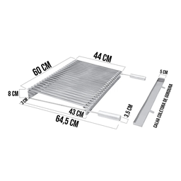 Grelha Inox Parrilheira Argentina 60x50 * - 2