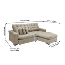 Ver imagem 2 de Sofá Berlin 2.65x1.70m com Chaise Super Pillow Top - Bege