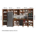 Ver imagem 3 de Armário De Cozinha Completa Vidro Reflecta Com Adega 11 Portas 4 Gavetas Favorita Preto /Nature