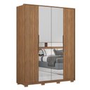 Ver imagem 1 de Guarda Roupa Casal Attore 4 Portas Amêndola com 2 Espelhos e Pés - Demartêz