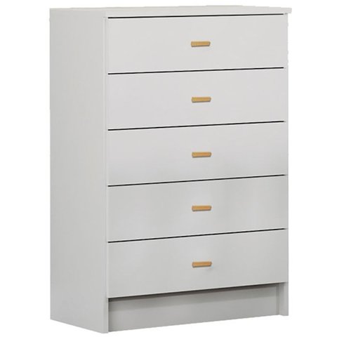 Comoda Infantil para Quarto 5 Gavetas 60x91x38 Cm Bb120 Branco Dtall