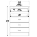 Ver imagem 5 de Comoda Infantil para Quarto 5 Gavetas 60x91x38 Cm Bb120 Branco Dtall