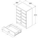 Ver imagem 3 de Comoda Infantil para Quarto 5 Gavetas 60x91x38 Cm Bb120 Branco Dtall