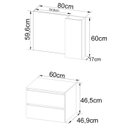Ver imagem 3 de Conjunto Para Banheiro Gabinete E Espelheira BN3607x02 Amendoa Branco Tecno Mobili