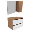 Ver imagem 1 de Conjunto Para Banheiro Gabinete E Espelheira BN3607x02 Amendoa Branco Tecno Mobili