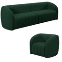 Ver imagem 2 de Conjunto Sala de Estar Sofá 252cm 3 Lugares e Poltrona Adam Veludo Verde G45 - Gran Belo Conjunto Ad