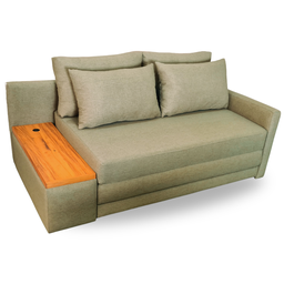 Sofá Cama USB | com Tampo Lateral ESQUERDO  | Tecido LINHO SAFIRA | MEDIDA 180CM | SAFIRA - 2