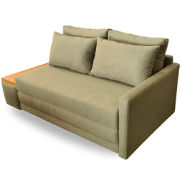 Sofá Cama USB | com Tampo Lateral ESQUERDO  | Tecido LINHO SAFIRA | MEDIDA 180CM | SAFIRA - 3