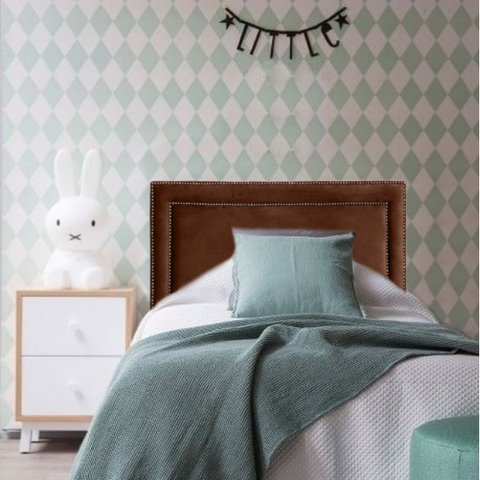 Cabeceira Solteiro Dupla Tacha Luxo Estofada Com Tachas - Suede Marrom