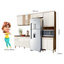 Ver imagem 3 de Cozinha Compacta Manu C/ Porta de Vidro + Balcão Manu com Tampo 120 Cm Carvalho/carvalho/off White