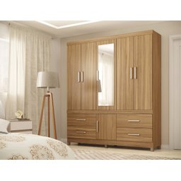 Guarda Roupa Casal Monza Com Espelho Amendola - 5 Guarda Roupa Casal Monza Com Espelho Amendola - 5