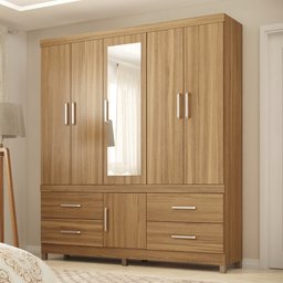 Guarda Roupa Casal Monza Com Espelho Amendola - 1 Guarda Roupa Casal Monza Com Espelho Amendola - 1