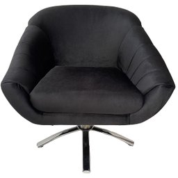 Poltrona Giovana Base Giratória Cromado em Sued Premium:preto - 5