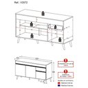 Ver imagem 3 de Balcão Cozinha Gabinete Pia 150cm 3 Portas 1 Gaveta Veneza Multimóveis V2072 Preto