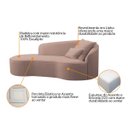 Ver imagem 4 de Divã Recamier Curvo Sala de Estar Inglaterra Lado Esquerdo 150cm Linho Rose - Incasa Decor