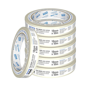 Fita Crepe Uso Geral Rolo 18mmx50m - Tekbond - Cx 6 Un