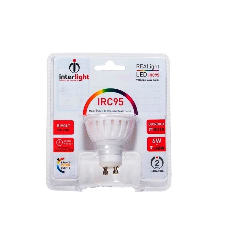 Lampada Dicroica Led 6w 2700k Irc 95 Lam.0301 Interlight - 1