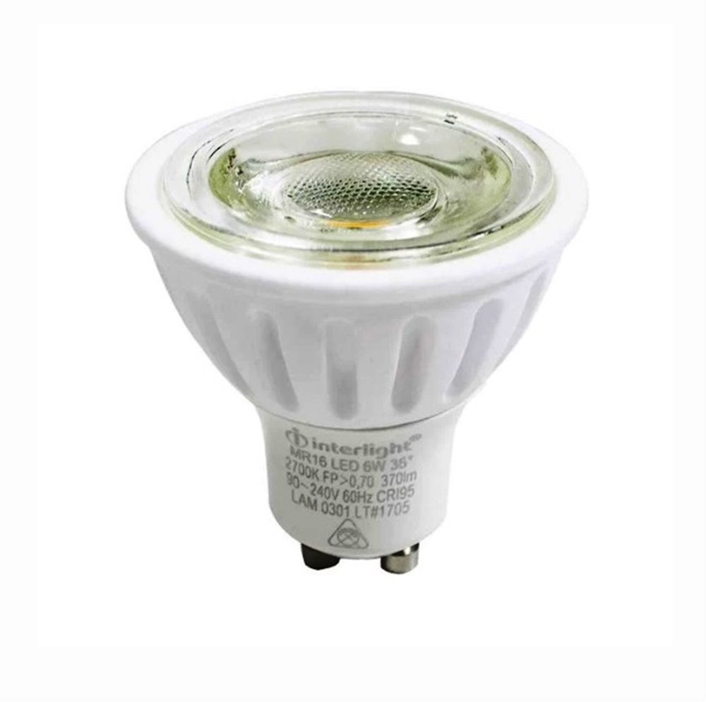 Lampada Dicroica Led 6w 2700k Irc 95 Lam.0301 Interlight - 2