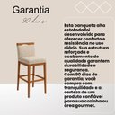 Ver imagem 5 de Kit 4 Banquetas Alta Cozinha Gourmet Suede Capuccino em Madeira de Eucalipto Black House Decor