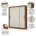 Ver imagem 4 de Guarda-Roupa Solteiro 3 Portas, 2 Gavetas e Pés Apollo Cinamomo/Off White