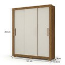 Ver imagem 3 de Guarda-Roupa Solteiro 3 Portas, 2 Gavetas e Pés Apollo Cinamomo/Off White