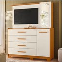 Ver imagem 2 de Kit Guarda Roupa Casal Doble 6 Portas e Cômoda Ilhabela 4 Gavetas Cinamomo Off White