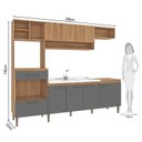Ver imagem 4 de Cozinha Completa Modulada 5 Peças com Torre Quente e Balcão para Pia sem Tampo 240cm Inova Yescasa Mel/Grafite Cinza