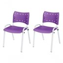 Ver imagem 1 de Cadeira Iso Base Branco , Escritório Violeta Kit 2 Un