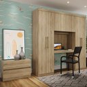 Ver imagem 1 de Guarda Roupa Infantil 6 Portas 2 Gavetas Porto Noce Com Escrivaninha Carraro