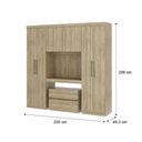 Ver imagem 2 de Guarda Roupa Infantil 6 Portas 2 Gavetas Porto Noce Com Escrivaninha Carraro