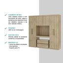 Ver imagem 3 de Guarda Roupa Infantil 6 Portas 2 Gavetas Porto Noce Com Escrivaninha Carraro