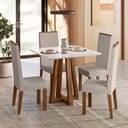 Ver imagem 3 de Sala de Jantar Mesa Quadrada Livia Piccola e 4 Cadeiras Livia - Madeira/mdf, Tecido Suede - Sonetto