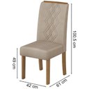 Ver imagem 3 de Kit 4 Cadeiras De Jantar 31073 Freijo Veludo Creme DJ Moveis