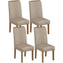 Ver imagem 1 de Kit 4 Cadeiras De Jantar 31073 Freijo Veludo Creme DJ Moveis