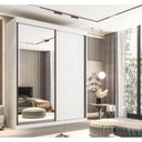 Ver imagem 1 de Guarda Roupa Solteiro Búzios 2 Portas de Correr 1 Porta Espelhada 3 Gavetas 100% Mdf - Móveis